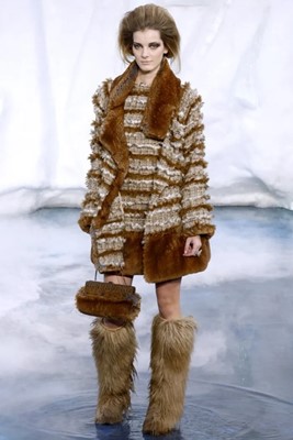 Lot 27 - A Chanel by Karl Lagerfeld tweed and fur coat, Autumn-Winter 2010-11
