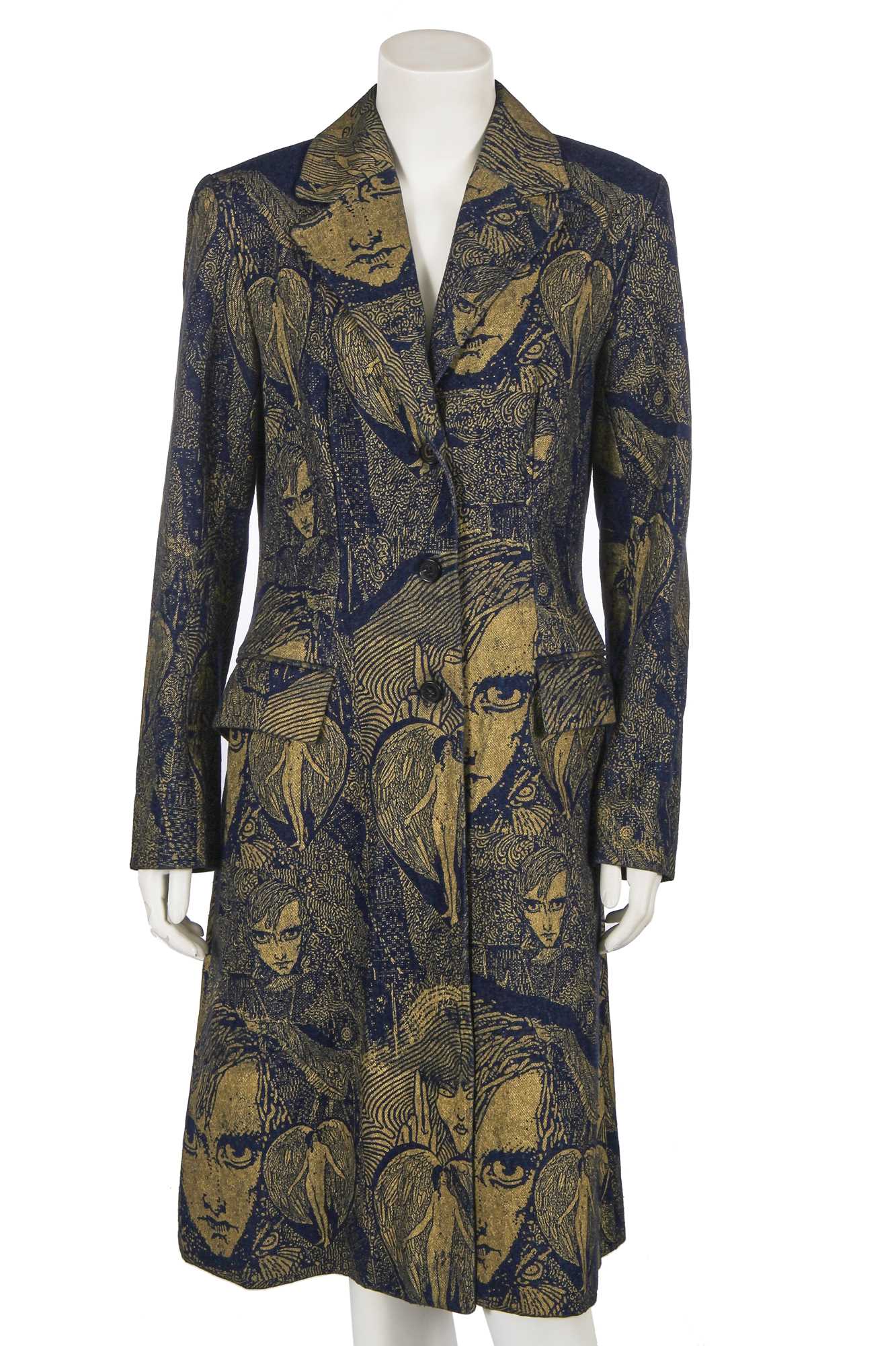 Lot 254 - A Roisin Dubh screen printed denim coat, 2003