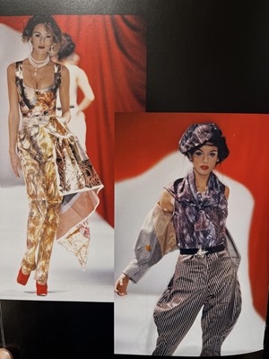 Lot 329 - A Vivienne Westwood cotton hair-print hat, 'Salon' collection, Spring-Summer 1992