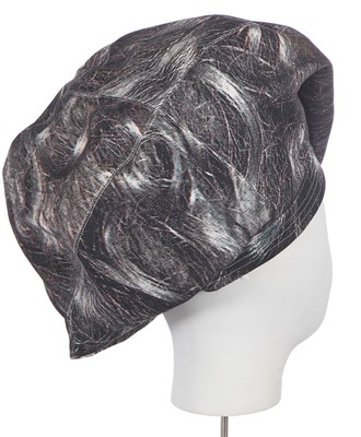Lot 329 - A Vivienne Westwood cotton hair-print hat, 'Salon' collection, Spring-Summer 1992