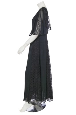 Lot 583 - A Thea Porter black crêpe and lace dress, late 1960s