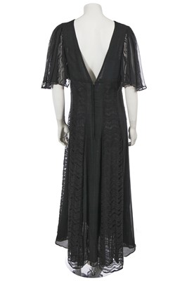 Lot 583 - A Thea Porter black crêpe and lace dress, late 1960s