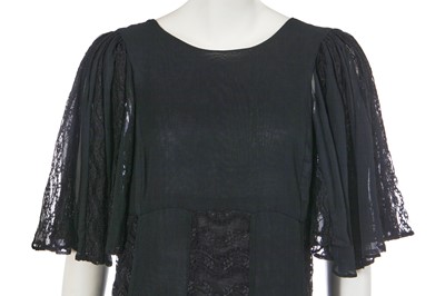 Lot 583 - A Thea Porter black crêpe and lace dress, late 1960s