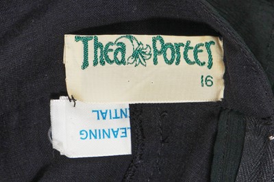 Lot 583 - A Thea Porter black crêpe and lace dress, late 1960s