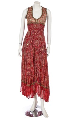 Lot 512 - A Thea Porter embroidered dress and velvet bolero, circa 1972