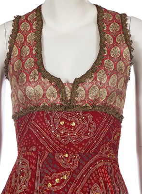 Lot 512 - A Thea Porter embroidered dress and velvet bolero, circa 1972