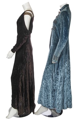 Lot 614 - A velvet evening gown and coat, early 1930s