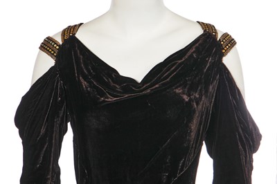 Lot 614 - A velvet evening gown and coat, early 1930s