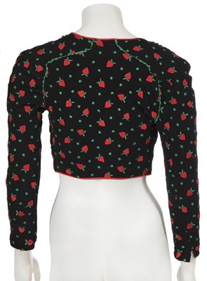 Lot 474 - An Ossie Clark/Celia Birtwell 'strawberry' jacket, 1971