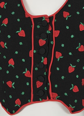 Lot 474 - An Ossie Clark/Celia Birtwell 'strawberry' jacket, 1971