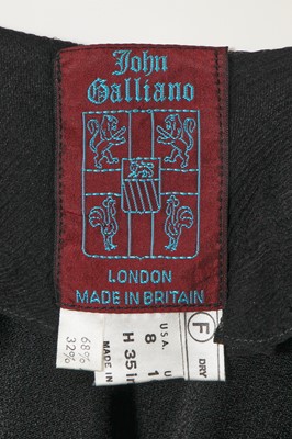 Lot 356 - A John Galliano black satin-backed crêpe slip dress, circa 1990