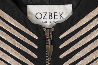 Lot 336 - A Rifat Ozbek embroidered 'quill' jacket and dress, Spring-Summer, 1992