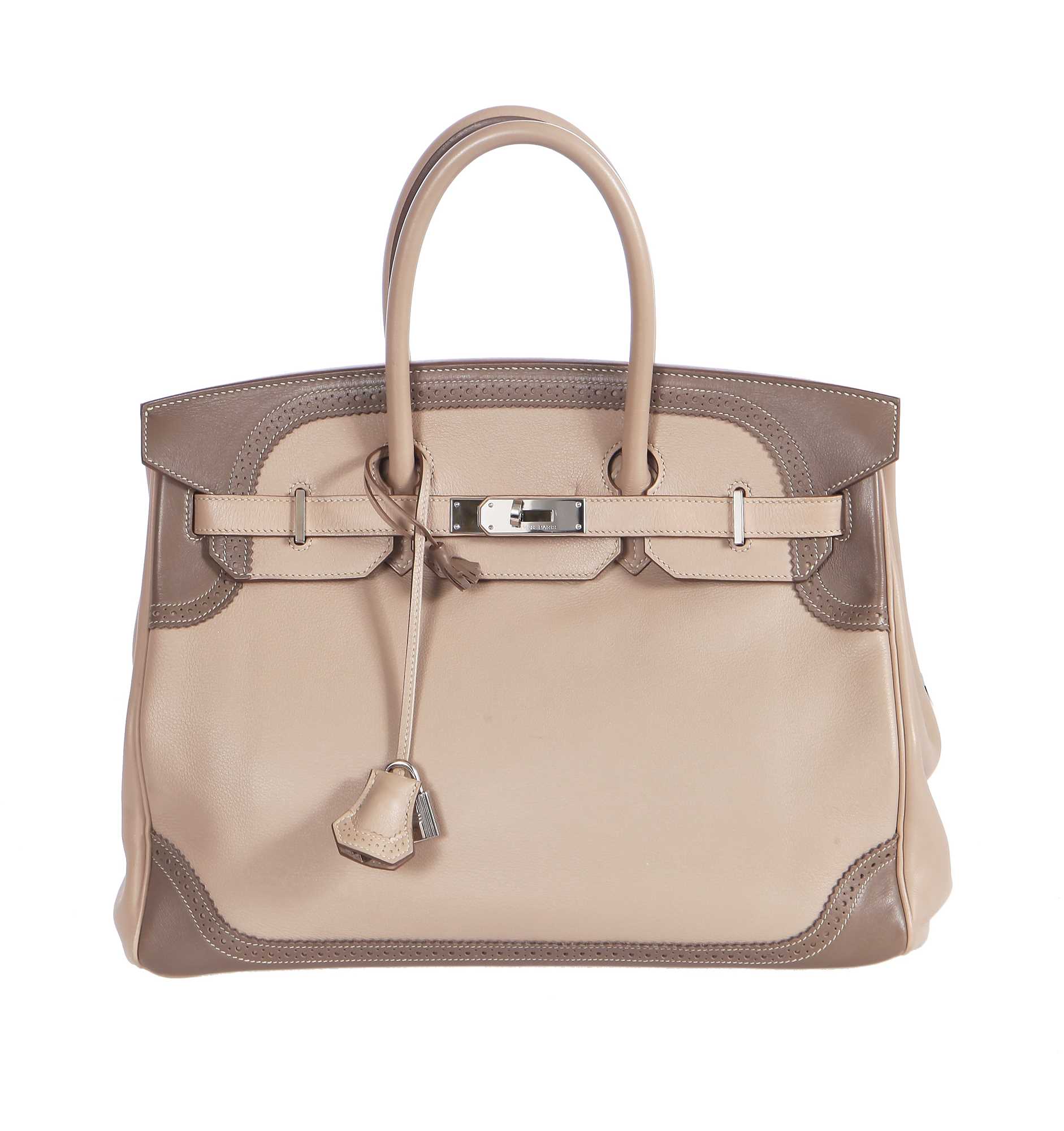 Lot 49 - An Hermès Étoupe & Argile swift leather ghillies birkin 35, 2012