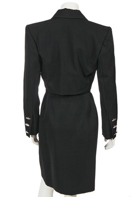 Lot 434 - An Yves Saint Laurent 'Le Smoking' black wool suit, Autumn-Winter 1988-89
