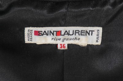 Lot 434 - An Yves Saint Laurent 'Le Smoking' black wool suit, Autumn-Winter 1988-89