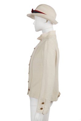Lot 168 - A Chanel haute couture ivory silk jacket, circa 1973