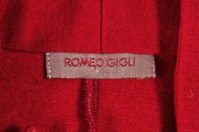 Lot 347 - A Romeo Gigli burgundy wool jersey 'flame' dress, Autumn-Winter 1990-91