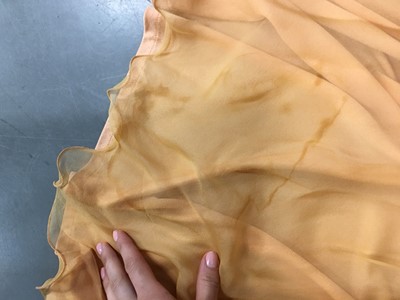 Lot 515 - A Loris Azzaro apricot jersey and chiffon ensemble, 1970s