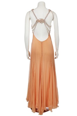 Lot 515 - A Loris Azzaro apricot jersey and chiffon ensemble, 1970s