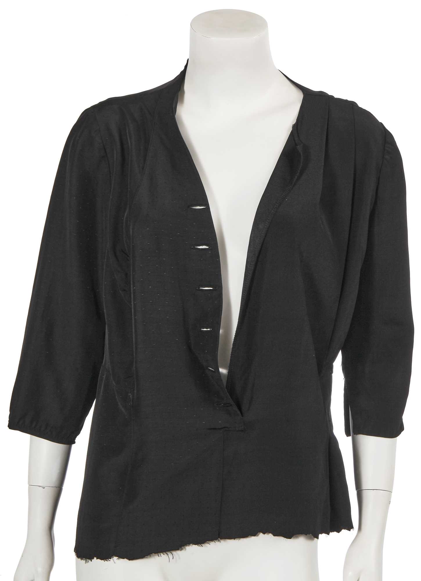 Lot 321 - A Maison Martin Margiela artisanal black rayon blouse, Autumn-Winter 1993-94