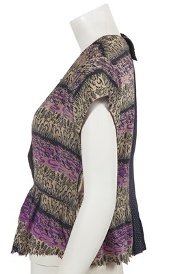 Lot 322 - A Maison Martin Margiela artisanal printed blouse, Autumn-Winter 1993-94