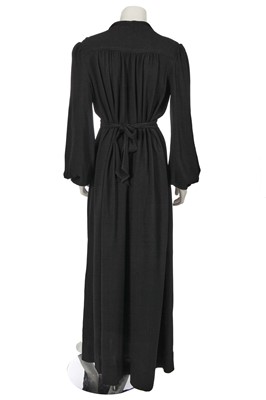 Lot 473 - An Ossie Clark for Radley black moss crêpe dress, 1970s