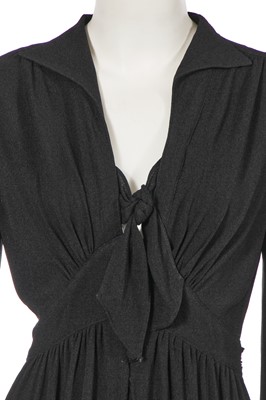 Lot 473 - An Ossie Clark for Radley black moss crêpe dress, 1970s