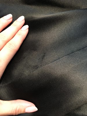 Lot 73 - Marianne Faithfull's Chanel haute couture by Karl Lagerfeld black satin double-breasted jacket, 1998