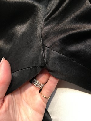 Lot 73 - Marianne Faithfull's Chanel haute couture by Karl Lagerfeld black satin double-breasted jacket, 1998