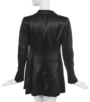 Lot 73 - Marianne Faithfull's Chanel haute couture by Karl Lagerfeld black satin double-breasted jacket, 1998