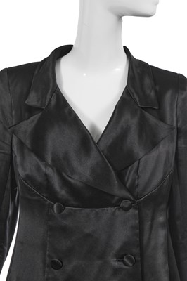 Lot 73 - Marianne Faithfull's Chanel haute couture by Karl Lagerfeld black satin double-breasted jacket, 1998