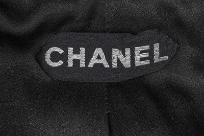 Lot 73 - Marianne Faithfull's Chanel haute couture by Karl Lagerfeld black satin double-breasted jacket, 1998