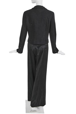 Lot 67 - Marianne Faithfull's Chanel by Karl Lagerfeld black tweed tuxedo jacket, Spring-Summer 2005