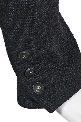 Lot 67 - Marianne Faithfull's Chanel by Karl Lagerfeld black tweed tuxedo jacket, Spring-Summer 2005