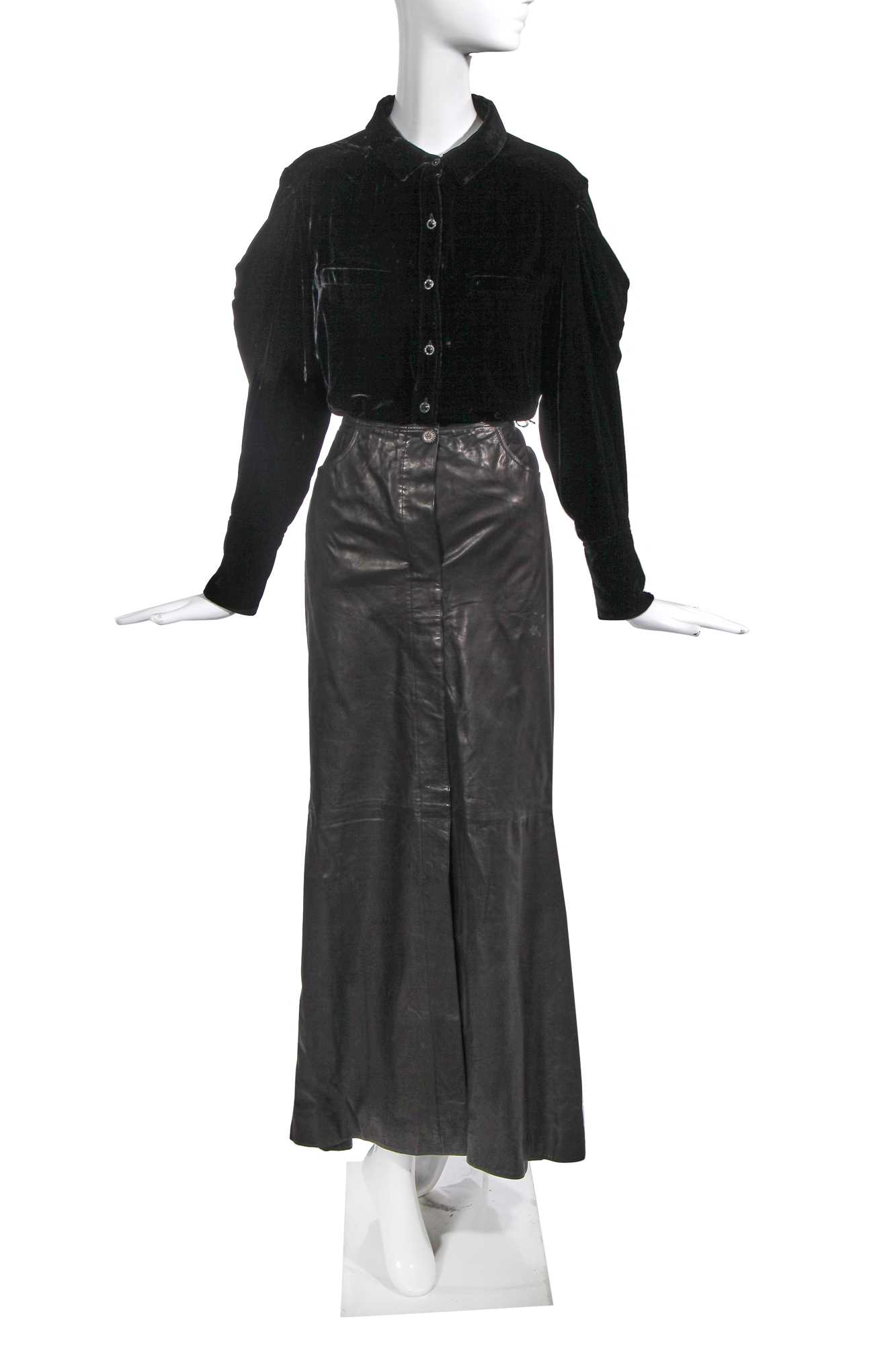 Lot 63 - Marianne Faithfull's black Chanel by Karl Lagerfeld ensemble, 'Paris-London' collection, Métiers d'Art, pre-fall 2008