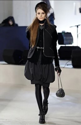 Lot 63 - Marianne Faithfull's black Chanel by Karl Lagerfeld ensemble, 'Paris-London' collection, Métiers d'Art, pre-fall 2008