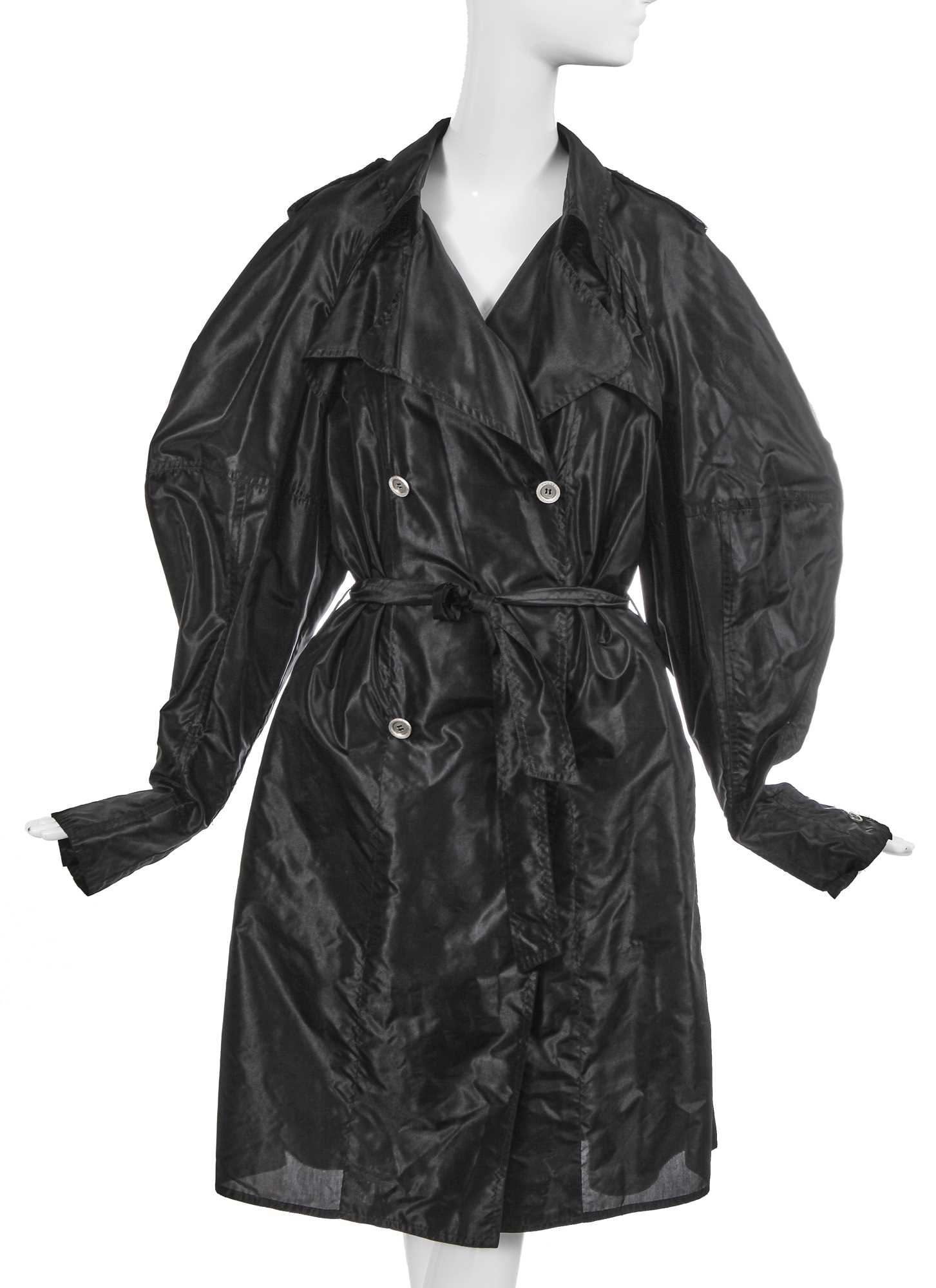 Lot 66 - Marianne Faithfull's Chanel by Karl Lagerfeld black polyamide trench coat, Spring-Summer 2006