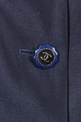 Lot 70 - Marianne Faithfull's Chanel by Karl Lagerfeld navy cotton-silk blend jacket, Cruise collection 2014