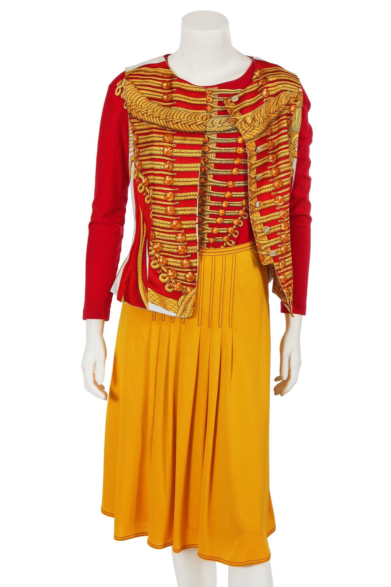 Click for high resolution Lot 180 - An Hermès printed waistcoat and t-shirt, circa 1991