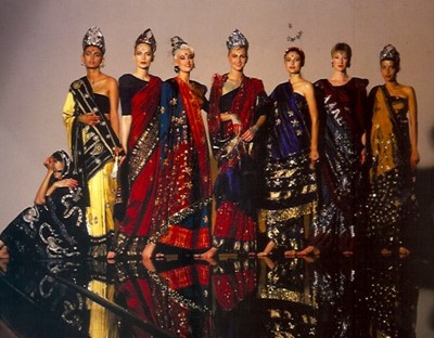 Lot 464 - A Zandra Rhodes Indian-inspired ensemble, probably 'Indian Sari' collection 1987