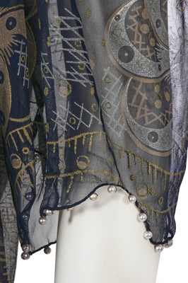 Lot 465 - A Zandra Rhodes printed chiffon tunic dress, 1980s