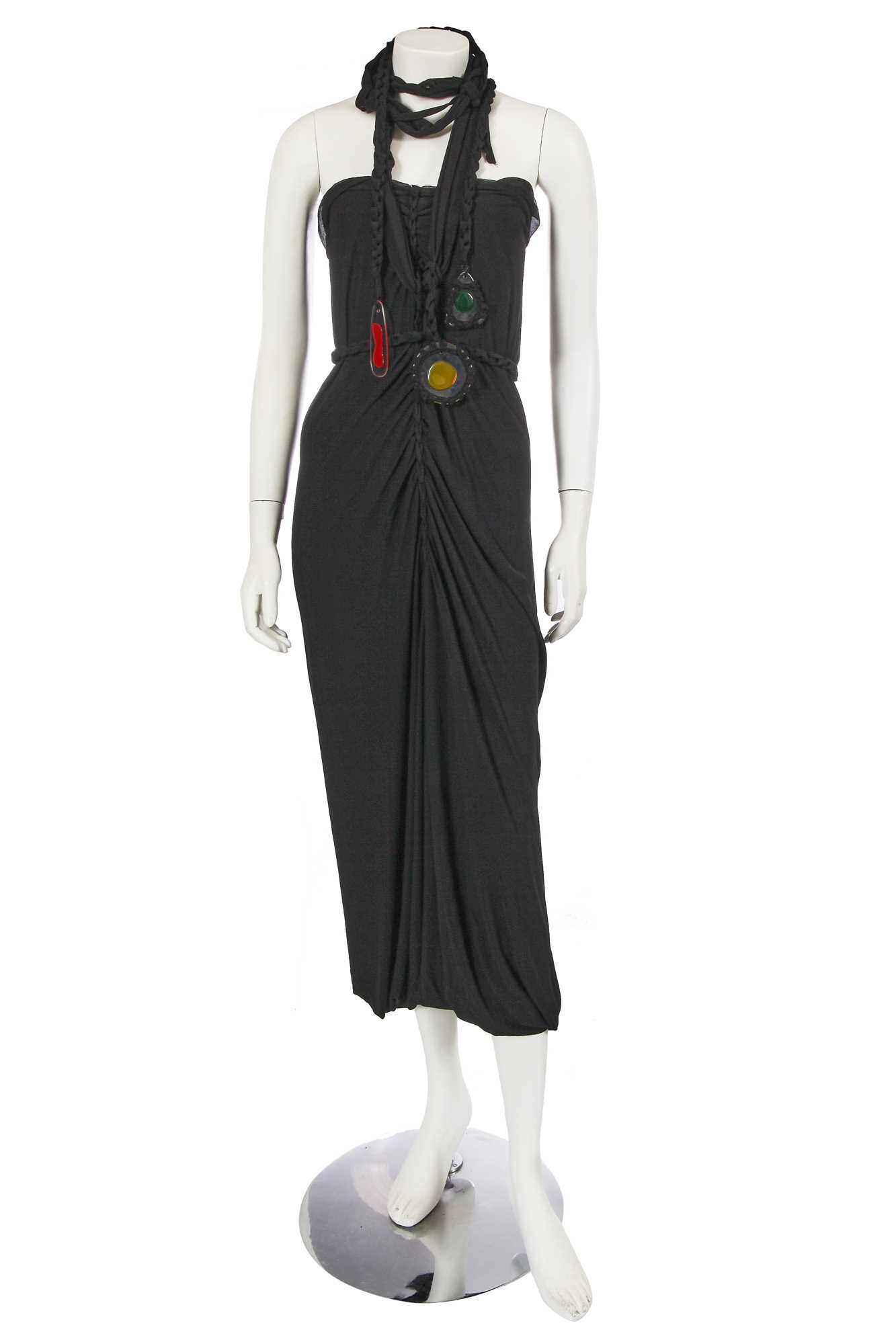 Lot 258 - A Jean Paul Gaultier black polyamide jersey skirt/dress, circa 2002