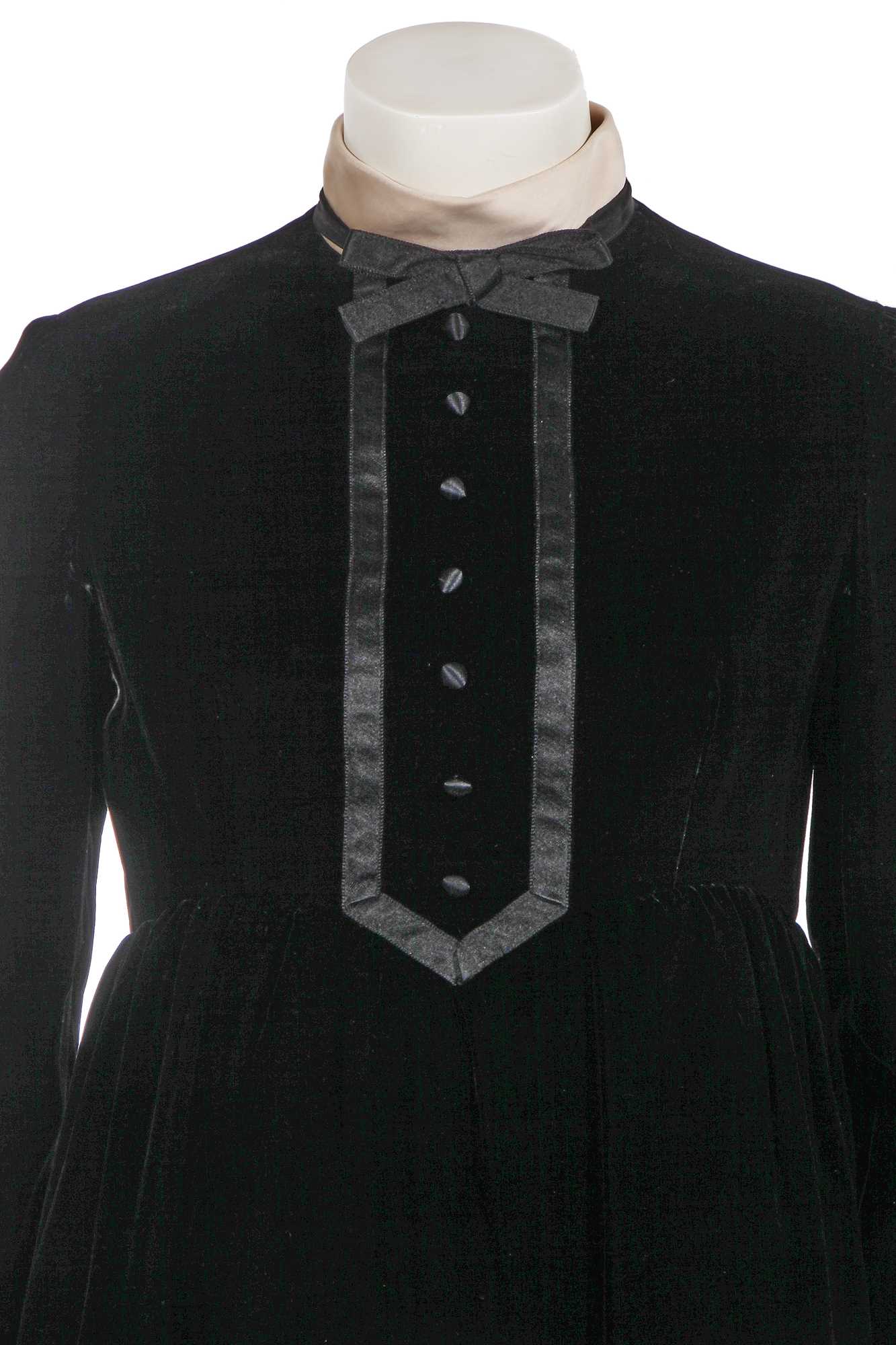 Lot 590 - A Geoffrey Beene black velvet maxi dress, circa 1967