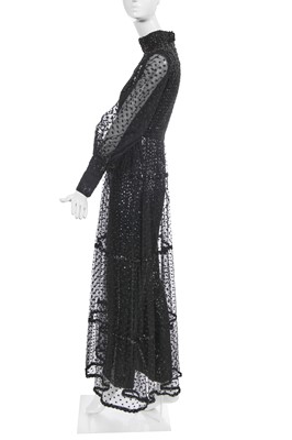 Lot 384 - An Oscar de la Renta sequined black rayon jumpsuit, circa 1970