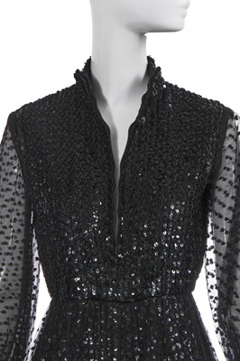 Lot 384 - An Oscar de la Renta sequined black rayon jumpsuit, circa 1970