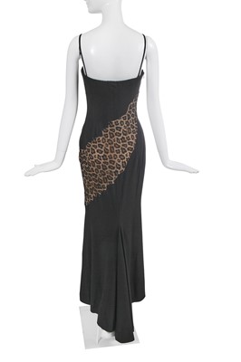 Lot 178 - A Givenchy by Alexander McQueen black crêpe and leopard lace evening gown, Autumn-Winter 1997-98