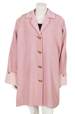 Lot 340 - A Gianni Versace couture studded baby pink wool coat, Autumn-Winter 1991-92
