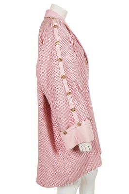 Lot 340 - A Gianni Versace couture studded baby pink wool coat, Autumn-Winter 1991-92