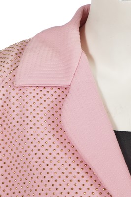 Lot 340 - A Gianni Versace couture studded baby pink wool coat, Autumn-Winter 1991-92