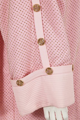Lot 340 - A Gianni Versace couture studded baby pink wool coat, Autumn-Winter 1991-92